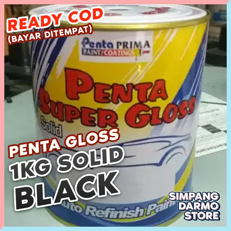 Penta Super Gloss 1 Kg / Sekilo Solid Black Hitam  Cat Mobil Motor Sepeda Glos Handalan Tahan Bensin