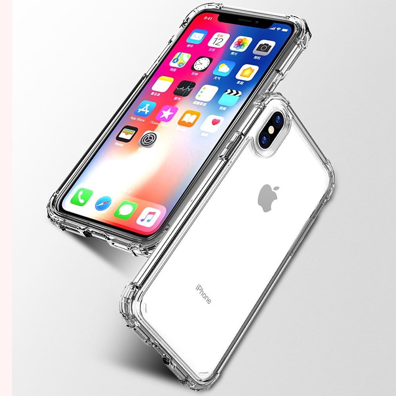 Casing Silikon Transparan untuk iPhone x / 8 / 7 / 6 / 6S / 6S Plus