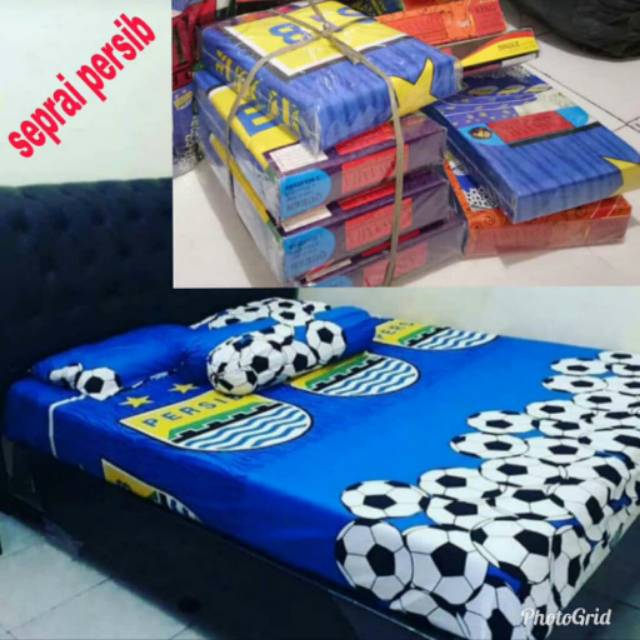 Sprey persib sarung bantal guling persib viking no. 1 ukuran King 180x200cm