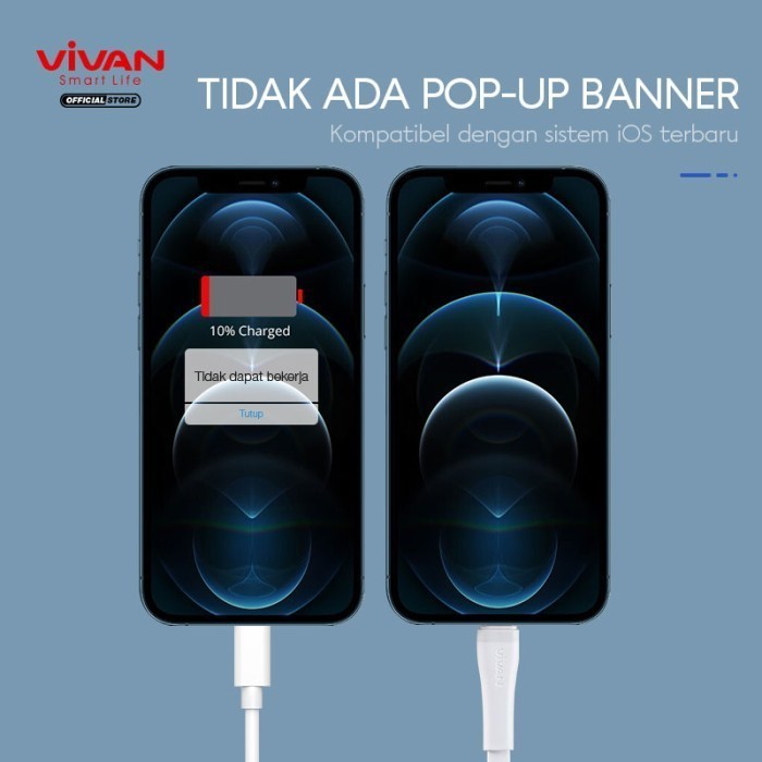 Vivan SL30S 30cm Kabel Cable Data Lightning Fast Charging 2A