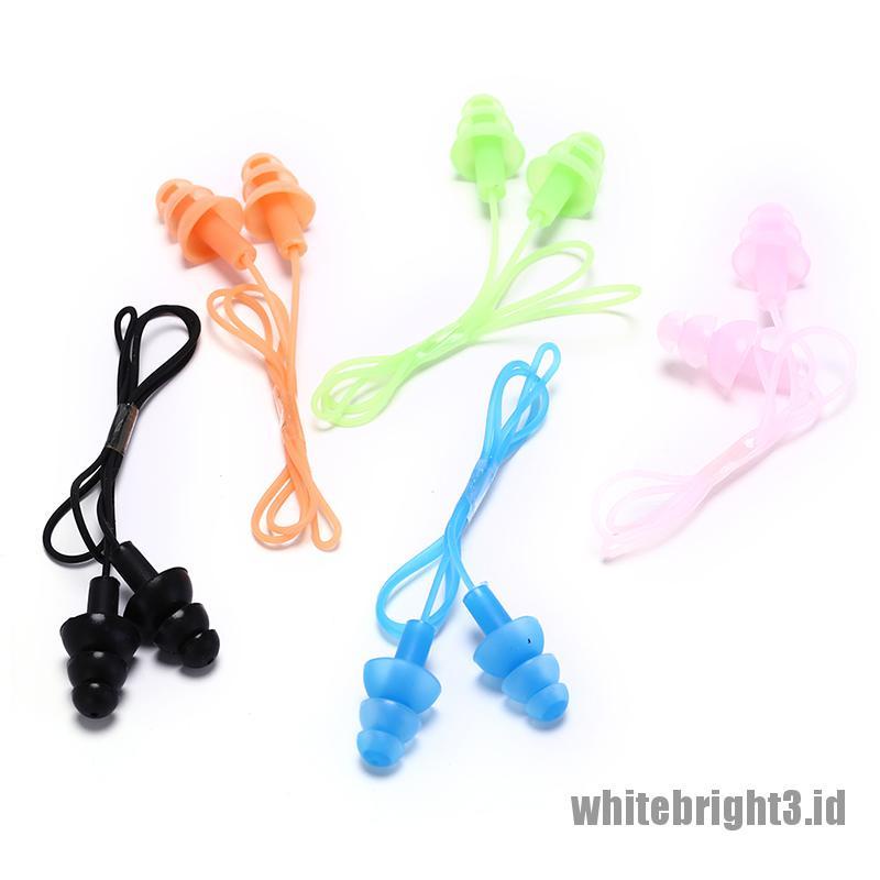 Ear Plugs Bahan Silikon Warna Putih Untuk Aksesoris Kolam Renang