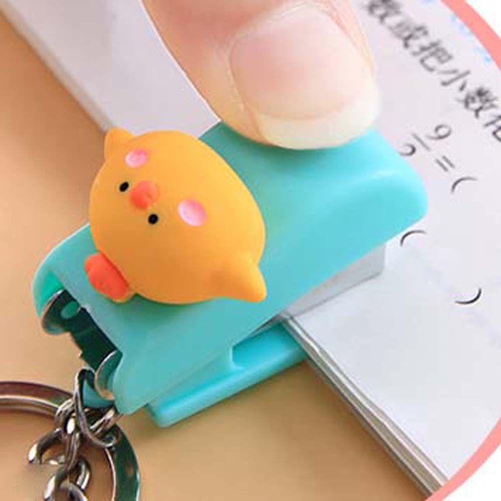 NICKOLAS1 Stapler Lucu Gantungan Kunci Logam Liontin Kartun Mini Ukuran 10pcs Staples Mini Stapler
