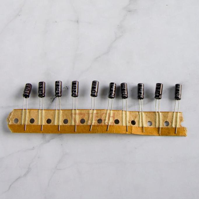 Kapasitor Elco 100uf - 16v 100uf16v 100uf/16v Capacitor tvison Berkualitas