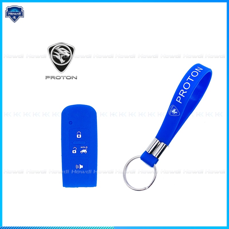 ☆Eksklusif☆Cover Kunci Remote Mobil KEYLESS Bahan Silikon Dengan Logo Gantungan Kunci Untuk Proton Persona Iriz