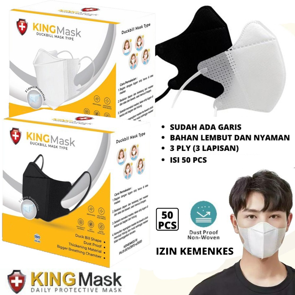 Masker King Mask Duckbill Earloop 1Box isi 5Opcs