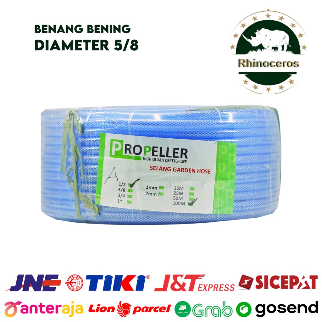 Selang Air 5/8 Benang Bening 2MM PerMeter Selang Air Taman Selang Siram Tanaman Selang Air Elastis