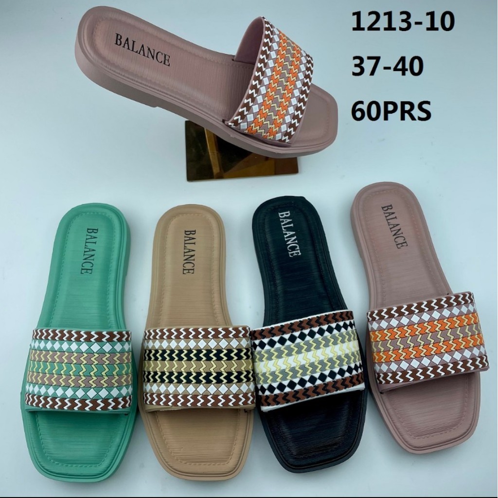 SANDAL WANITA BALANCE 1213 10 SLOP ETNIK ORIGINAL RUBBER EMPUK LENTUR CANTIK NICE BLC 1213-10