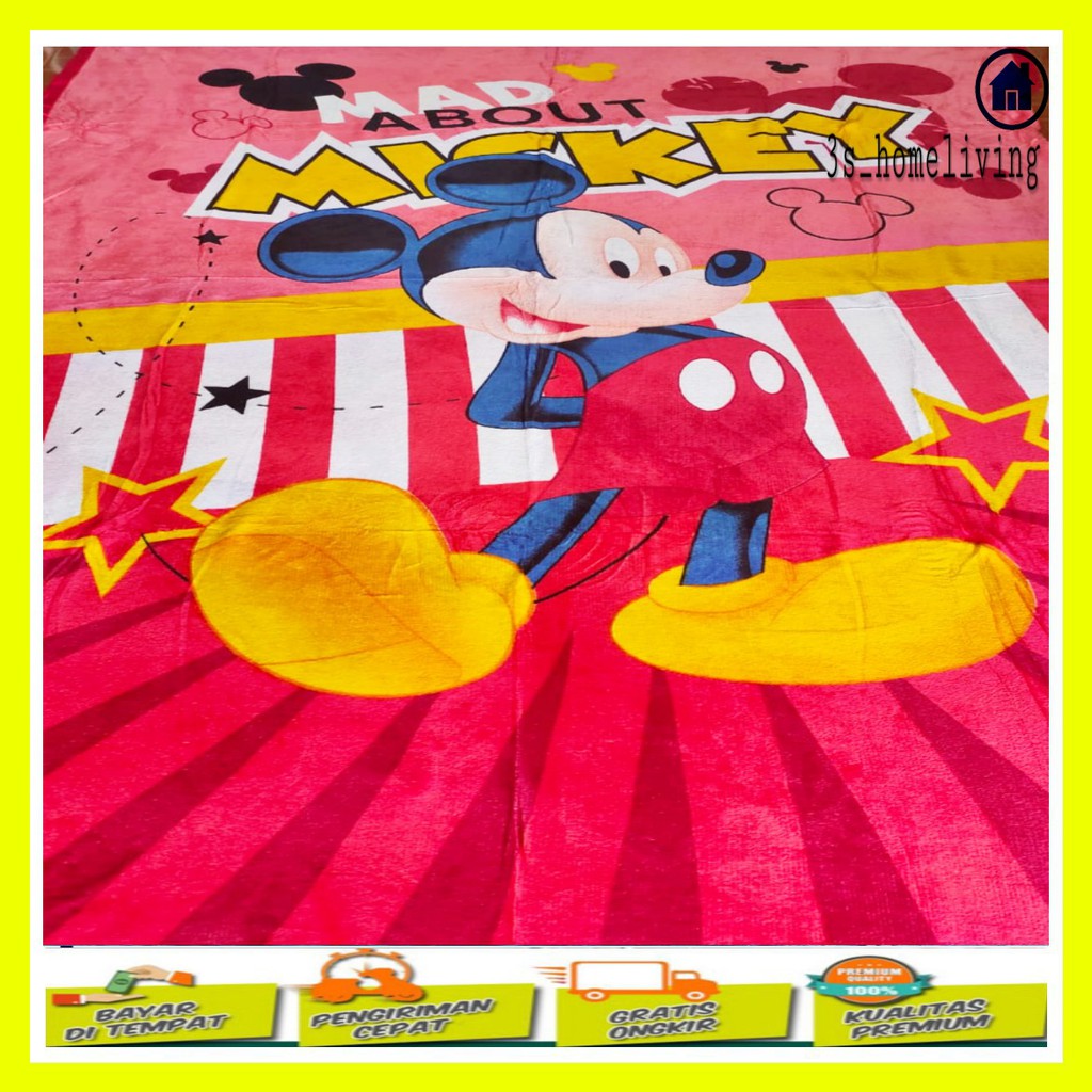 (COD) Selimut Karakter Mickey / Selimut Bulu Karakter / Selimut Bulu / Selimut / Selimut Murah