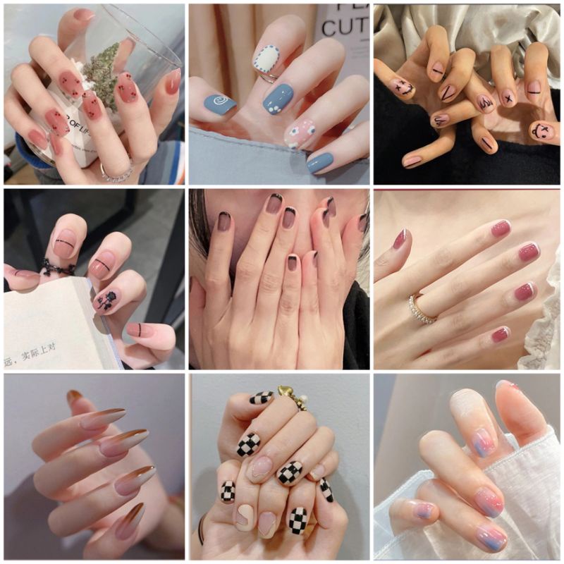 Fake Nails Art / Kuku Palsu 24 pcs (R201-R250) FREE LEM CAIR 2gr