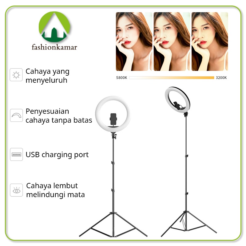 RINGLIGHT LED LAMPU 26CM, 33CM LAMPU MAKE UP, VLOG, SELFIE, Lampu RingLinght