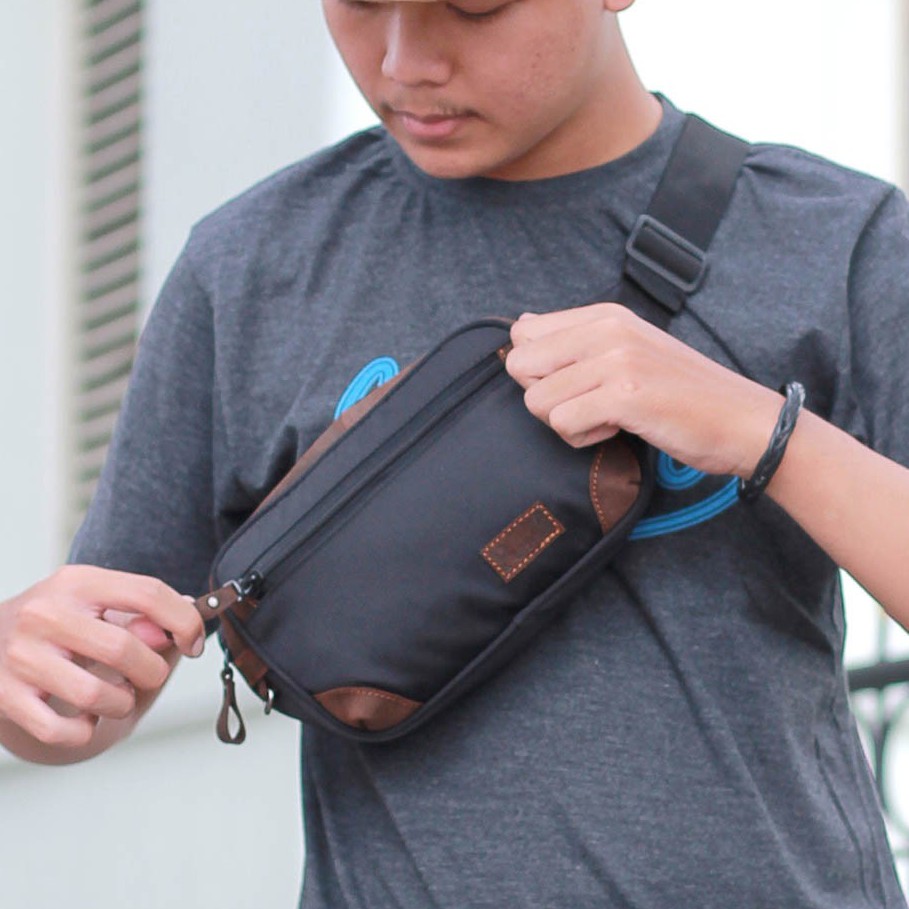 Tas Waistbag Tas Selempang Pria Premium Comb. Kulit Original Pusiill | XM 401