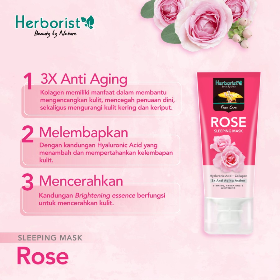 Herborist Sleeping Mask Rose ( Masker Wajah ) - 100ml