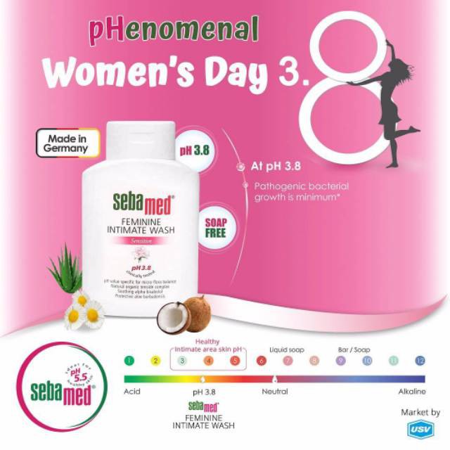 Sebamed Feminine Intimate Wash pH 3.8 (200ml) - Pembersih Kewanitaan