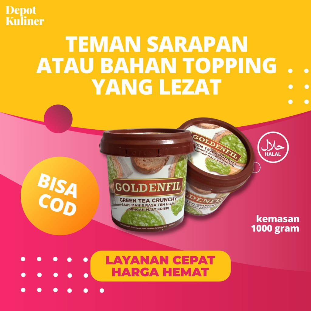 Goldenfil Green Tea Crunchy 1 kg / Goldenfill Golden Fil Ocha Matcha Teh Hijau