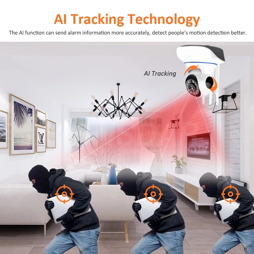 IP Camera 1080P Yoosee Cam CCTV 3 Antena Wireless Kamera rumah Antenna Wifi