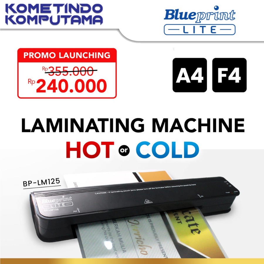 BP-LM125 Mesin Laminating F4 A4 Hot and Cold BLUEPRINT LITE / BP-LM125 Original