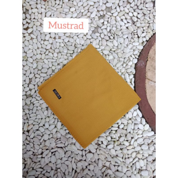 Segiempat Azara Nur Check Lc || Jilbab Square Potton || Segiempat Polos Murah Lc-Mustard