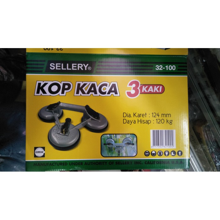 Kop Kaca 120Kg 3 Kaki Suction Cup Sellery 32-100