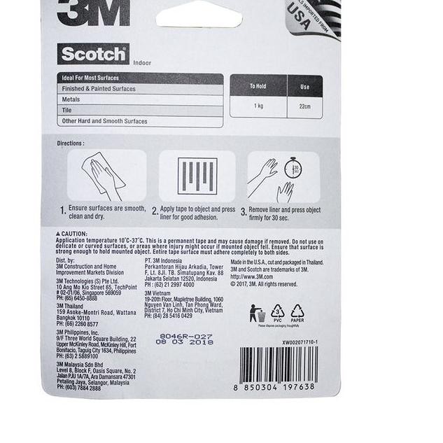 

Indoor Permanent Mounting Double Tape 3M 24 mm x 3 m Scotch 114