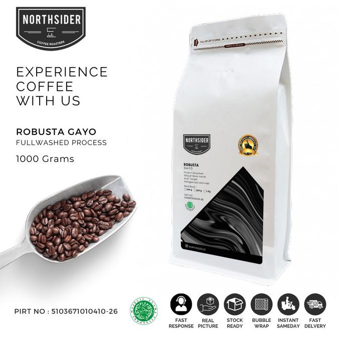 

BIJI KOPI ROBUSTA GAYO WASHED - 1KG NORTHSIDER COFFEE -Diskon Besar