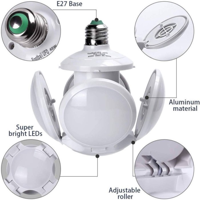 Lampu Bohlam LED 40w Bola Foodball UFO New Cahaya Putih 40 WATT Grosir