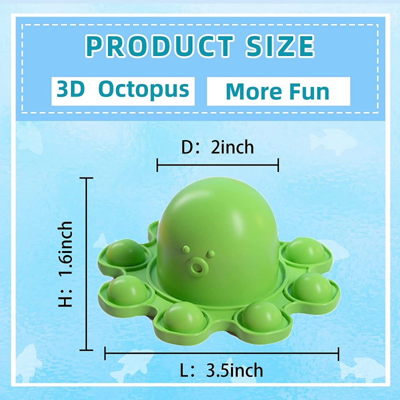 2021 New Style Pop It Flip Doble Octopus Keychain Fidget Relieve Stress Toys Rainbow Push Bubble Antistress For Children Adult Fidget