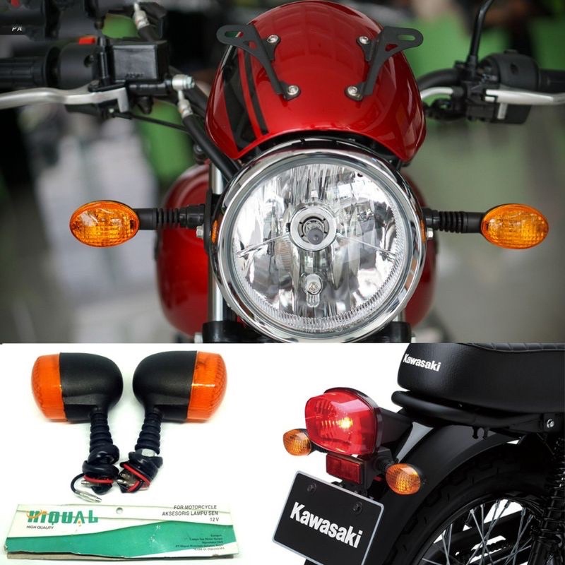 Lampu Sen Tawon Mini Bulat Sein Klasik Classic Kawasaki KLX Trail CRF W175 Custom JapStyle Caferacer Scrambler