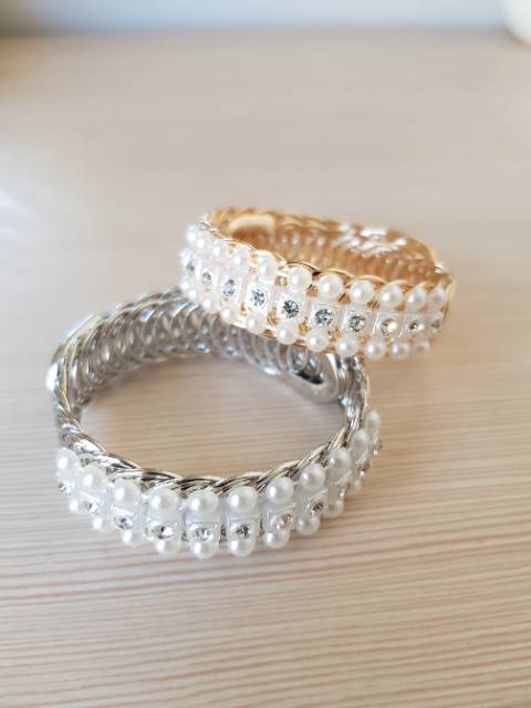 Gelang import Anak dan Dewasa Permata white dan gold