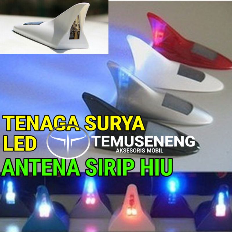 Antena Mobil Tenaga Surya Sirip Hiu Nyala Led Hybrid Solar Energy Universal