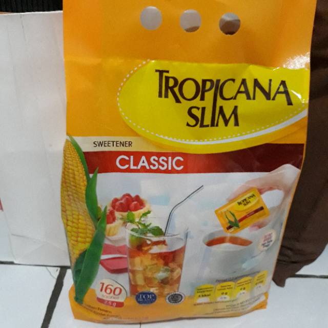 

Tropicana Slim sweetener classic Gula Jagung Rendah Kalori Isi 160sachet