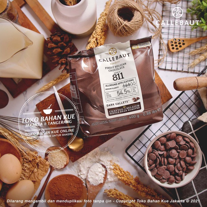 

Siap Kirim Callebaut Dark Couverture Coin 54,5% 811 Nv 400Gr Asli Coklat Baking