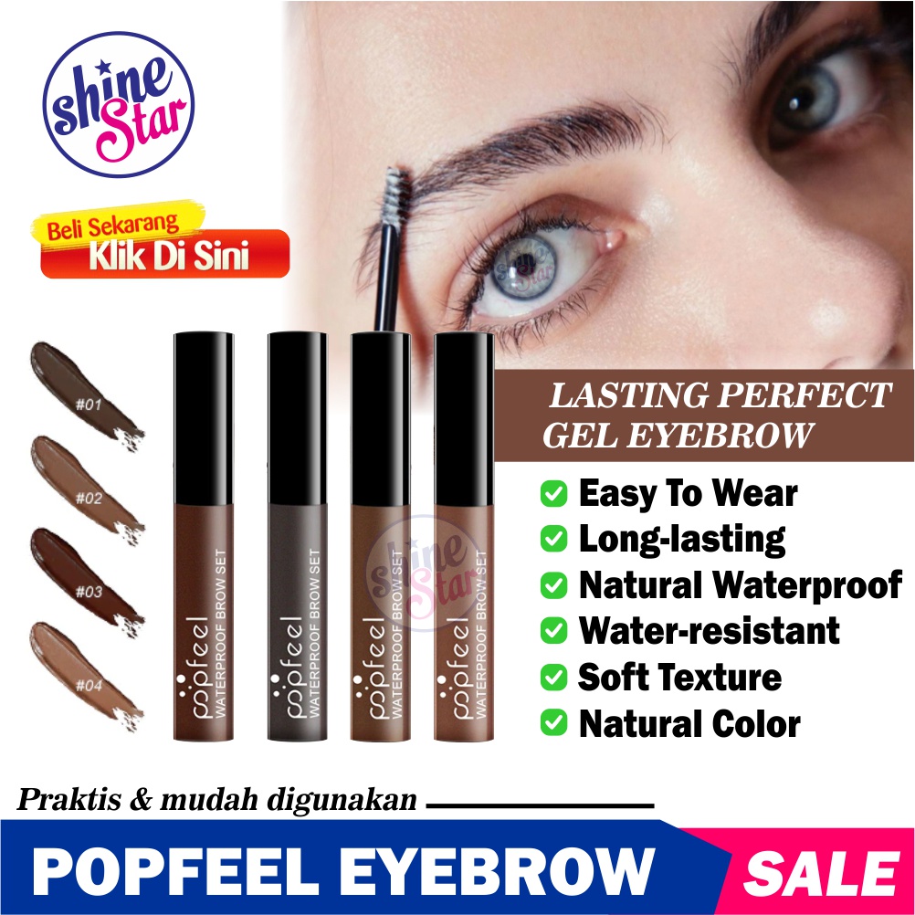 SHINE STAR - [COD/BAYAR DI TEMPAT] Popfeel Eyebrow Gel Waterproof Long Lasting Eyebrow Cream Tint Cosmetic Tools Halal 4 Varian / Pensil Alis Mascara Waterproof Tahan Lama