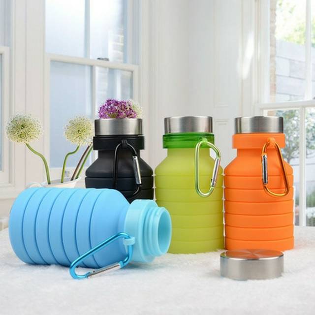 Botol Air 550ML - Collapsible Silicone Water Bottle 550ML