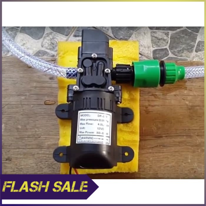 Paket Pompa Air DC 12 Volt DP 537   Nipple   Konektor Selang 5 16