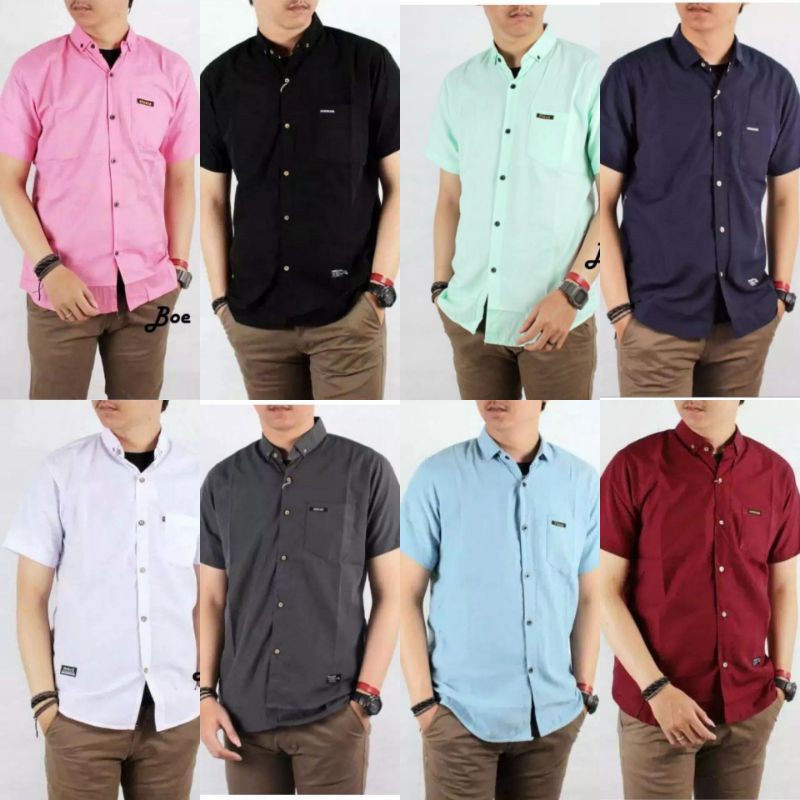 Kemeja polos Lengan Pendek / Kemeja Pria Lengan Pendek Casual