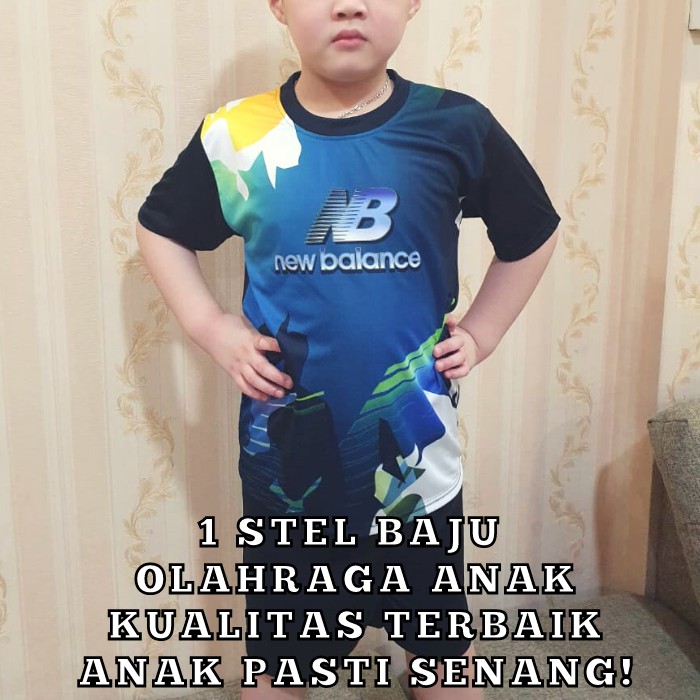 SET JERSEY / BAJU / KAOS + CELANA FUTSAL BOLA ANAK KECIL KIDS BAHAN PRINTING NB PAKAIAN OLAHRAGA