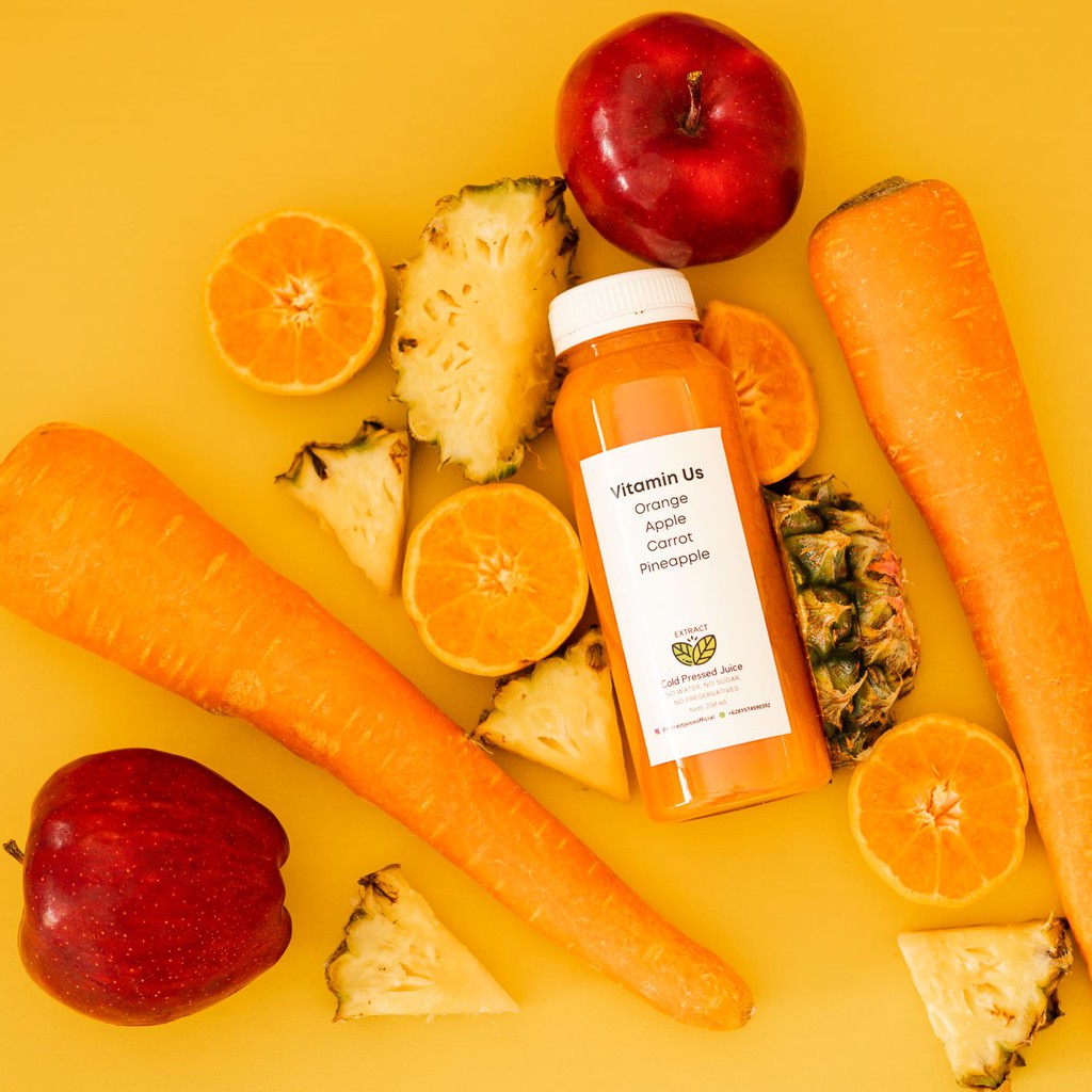 

Cold Pressed Juice (Vitamin Us:Carrot, Pineapple, Apple, Orange)