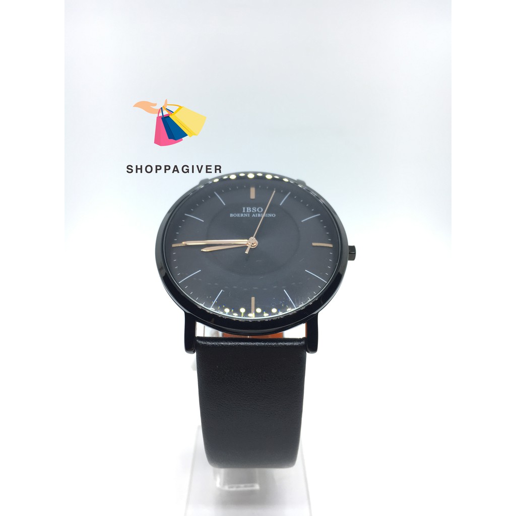 JAM TANGAN IBSO ORIGINAL PRIA ANALOG 3606 BLACK BERGARANSI FREE GELANG