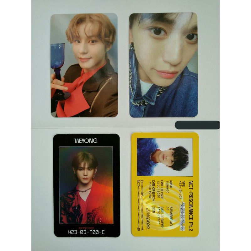 NCT 2020 RESONANCE TAEYONG JUNGWOO LUCAS PC PHOTOCARD AC ACCESS CARD ID CARD DEPARTURE ARRIVAL
