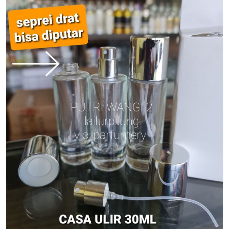 BOTOL PARFUM CASA PUTIH ULIR 30ML - 35 ml BOTOL KOSONG