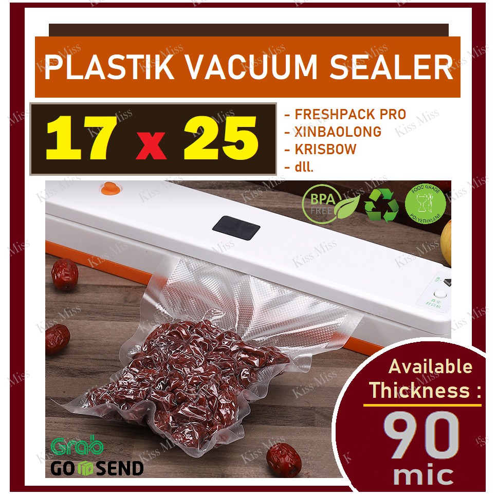 Plastik Vacuum Bag Embossed / 17x25cm / Vakum Sealer / Vacum / Plastik makanan / vakum / emboss