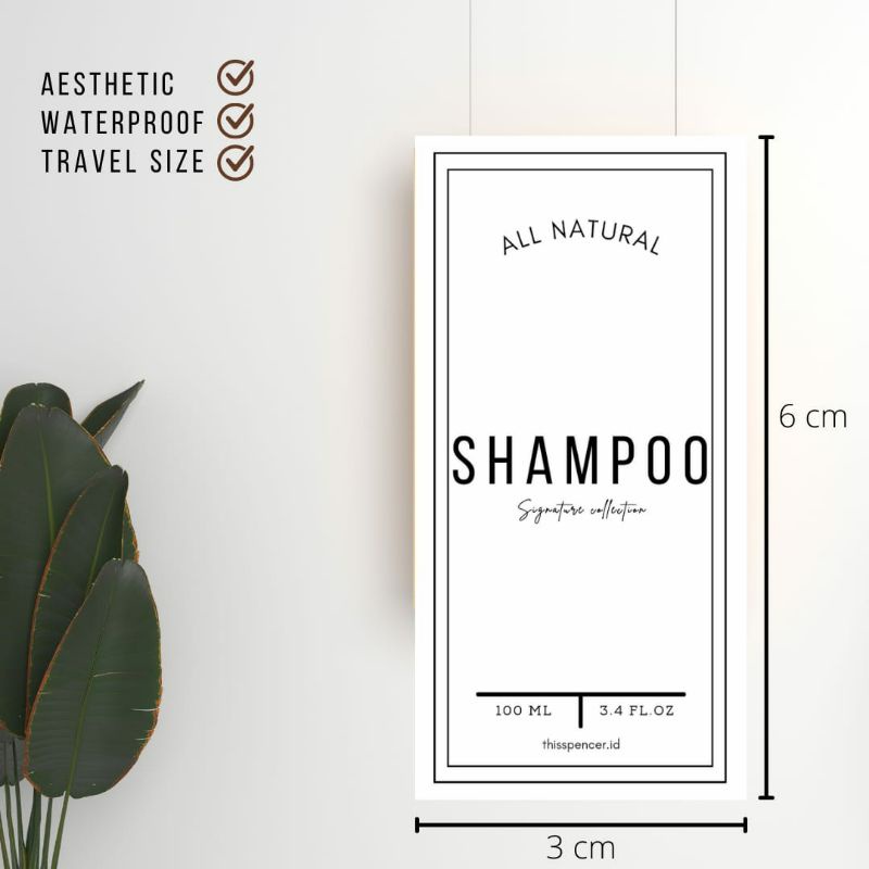 

Sticker Label Sabun Shampoo Face Wash Sunscreen Serum Traveling Size Aesthetic Monochrome White