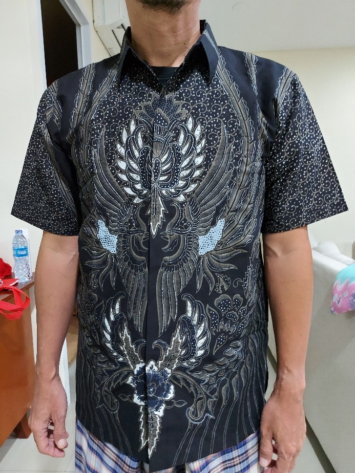 Peksi Mocca Pendek Kemeja Batik Pria Katun Primisima Full Furing