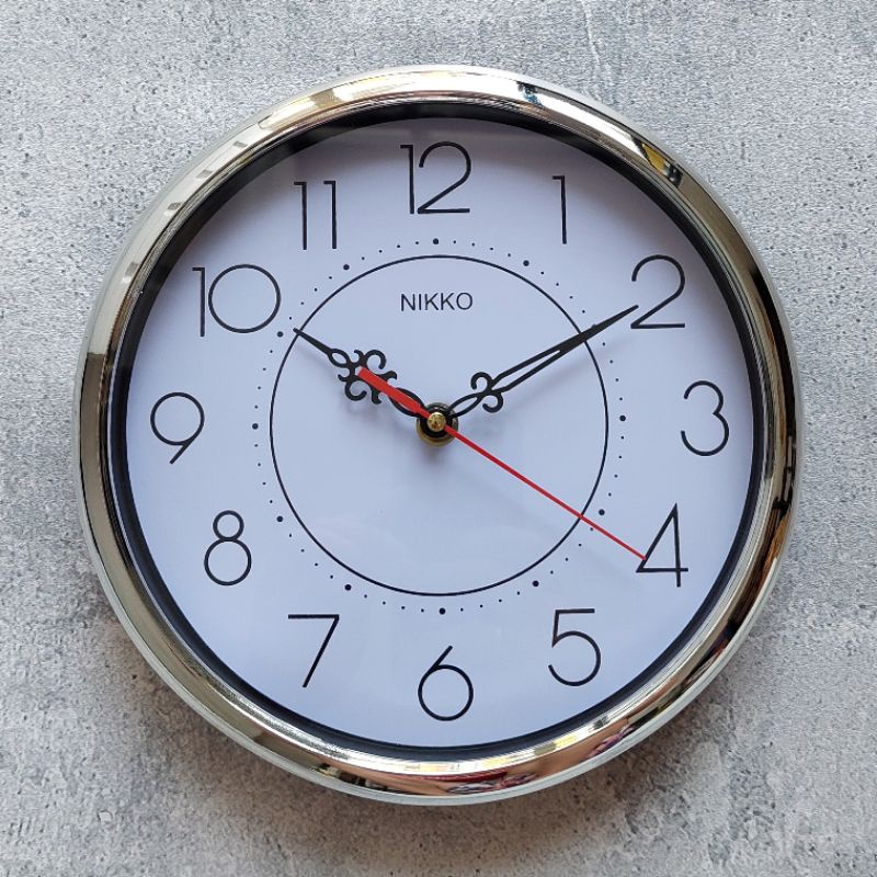 Jam Dinding Nikko Minimalis Bulat Polos Murah Unik Ukuran 23cm