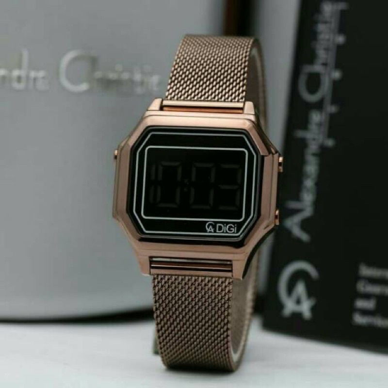 ALEXANDRE CHRISTIE WANITA AC 9222 LH ORIGINAL DIGITAL ( BLACK ROSEGOLD )