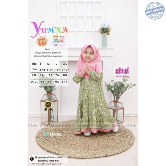 YUMNA KIDS DRESS ORIGINAL BY EXCEL Gamis Wanita Gamis Dress