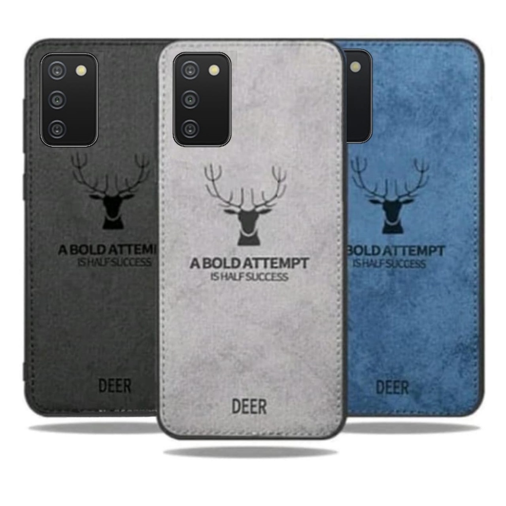 Promo Case Deer Samsung  A03s 2021 Softcase Cloth Tpu Jeans Canvas Back Cover