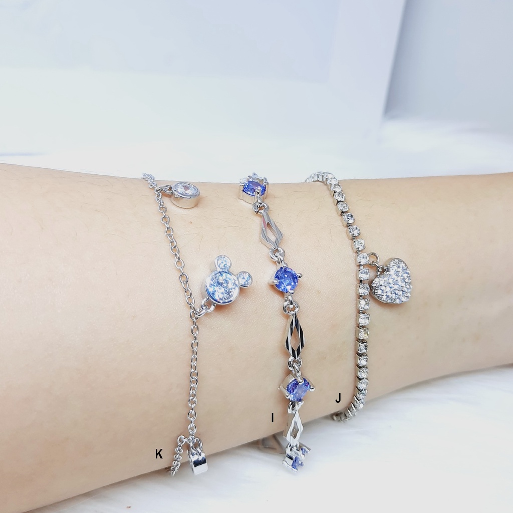 Gelang Xuping Rantai Silver Lapis Emas Putih  - BB094S