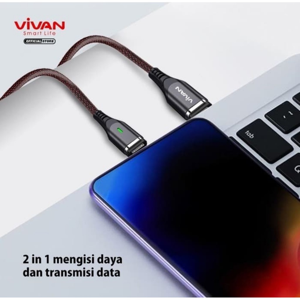 Vivan MGM100 Data Cable Micro USB Magnetic kabel Fast Charging 2.4A