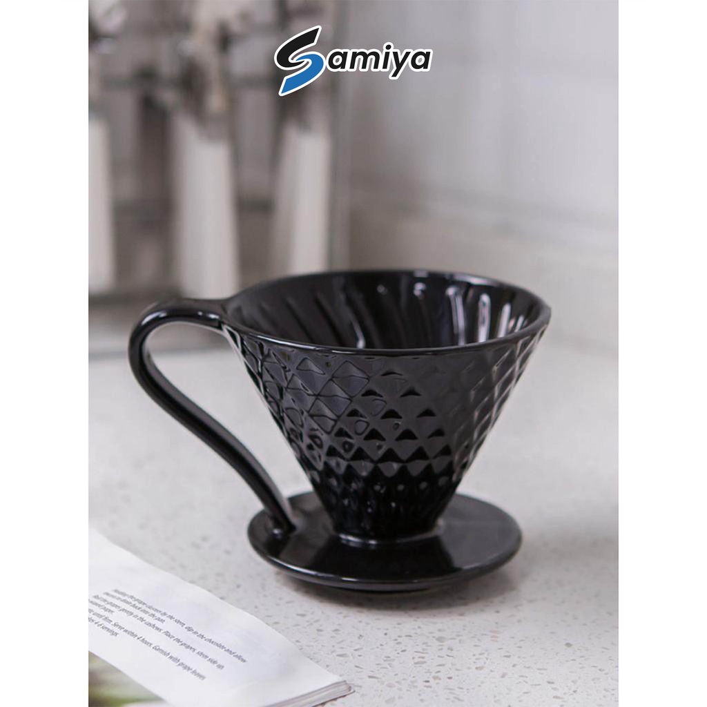 coffee dripper ceramic diamond V60 / dripper keramik v60 ukuran 01 dan 02